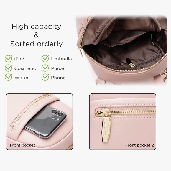 New Beige / Off White & Gold Small Backpack - Picture 11 of 16